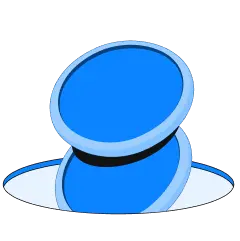 Icon showing user deposit process with multiple cryptocurrencies