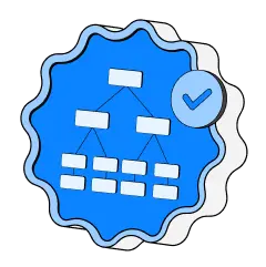 Icon showing Merkle tree verification with JSON download